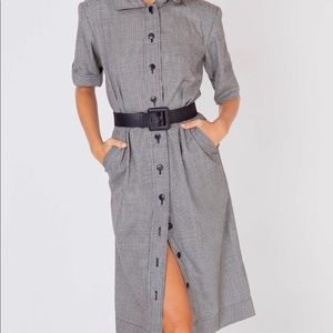 Yves Saint Laurent wool houndstooth dress FR42